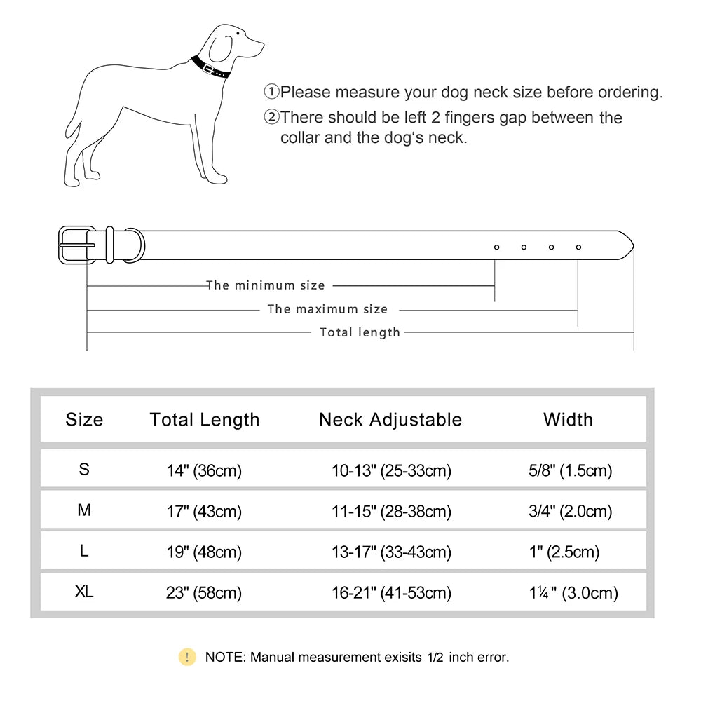 Durable Leather Dogs Adjustable Collars