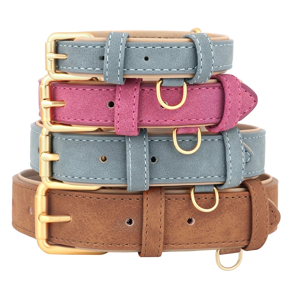 Adjustable Suede Leather Dog Collar