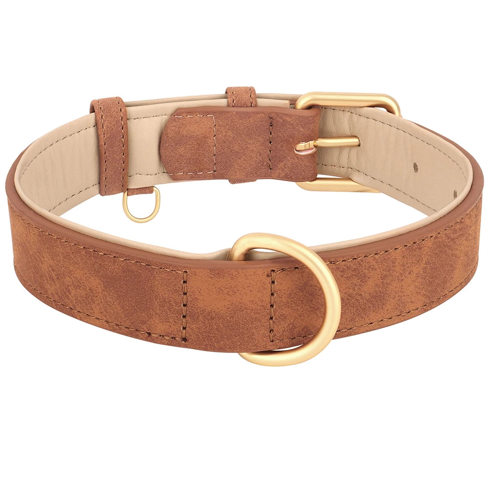 Adjustable Suede Leather Dog Collar