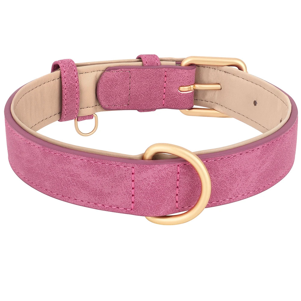 Adjustable Suede Leather Dog Collar