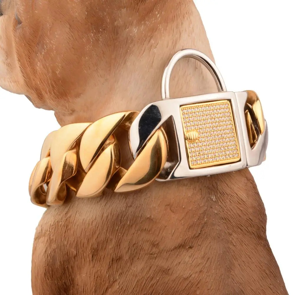 Large Dog Cuban Link Style Choker Collar