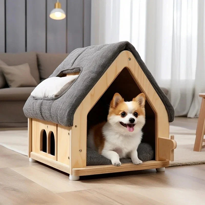 Luxury A-Frame wooden dog house