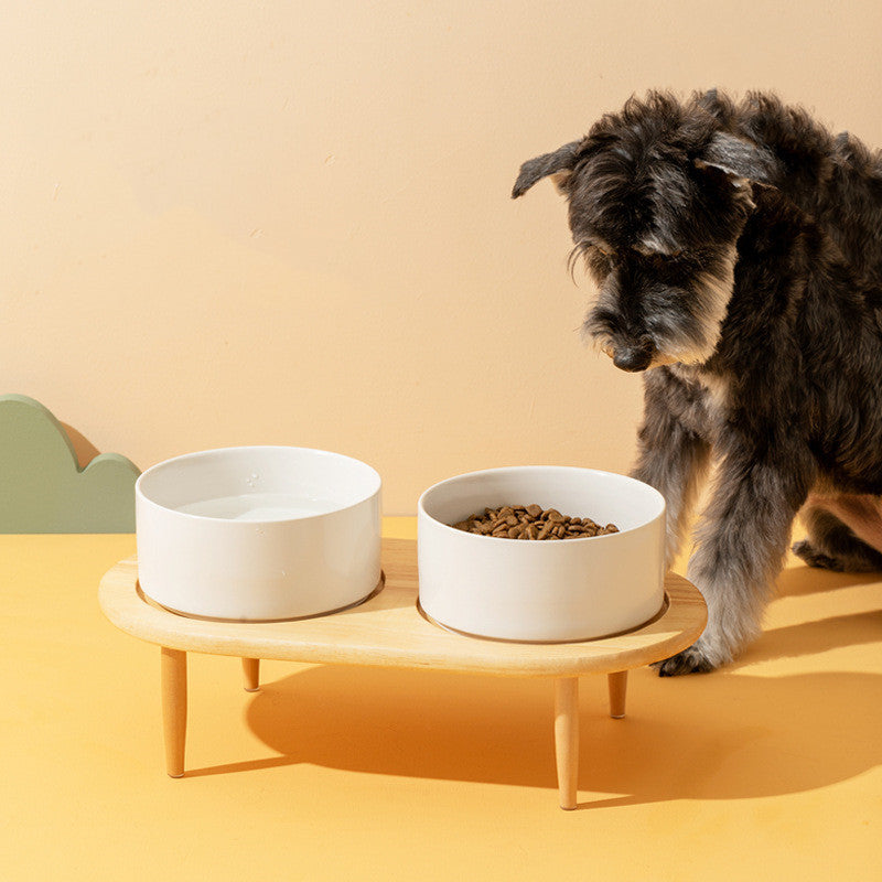 Dog Basin Ceramic Double Bowl